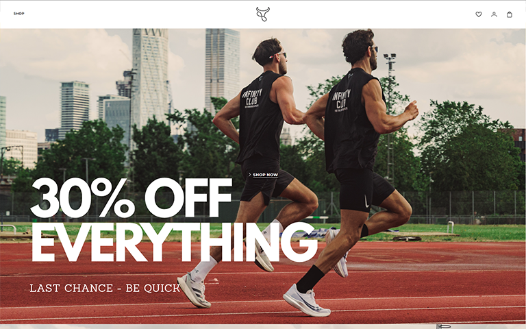 Infinity Club Shopify Website Cover