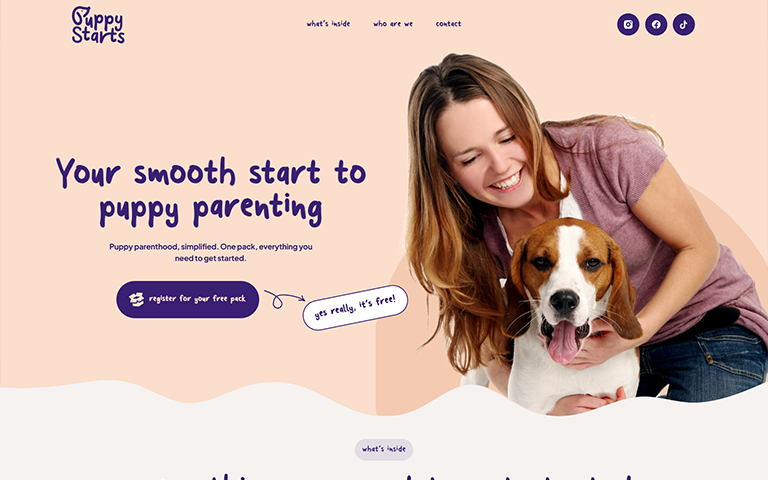 Puppy Starts Shopify Website Cover